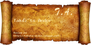 Takáts Andor névjegykártya