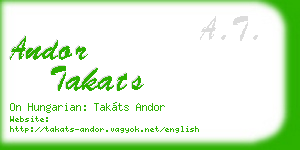 andor takats business card