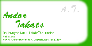 andor takats business card